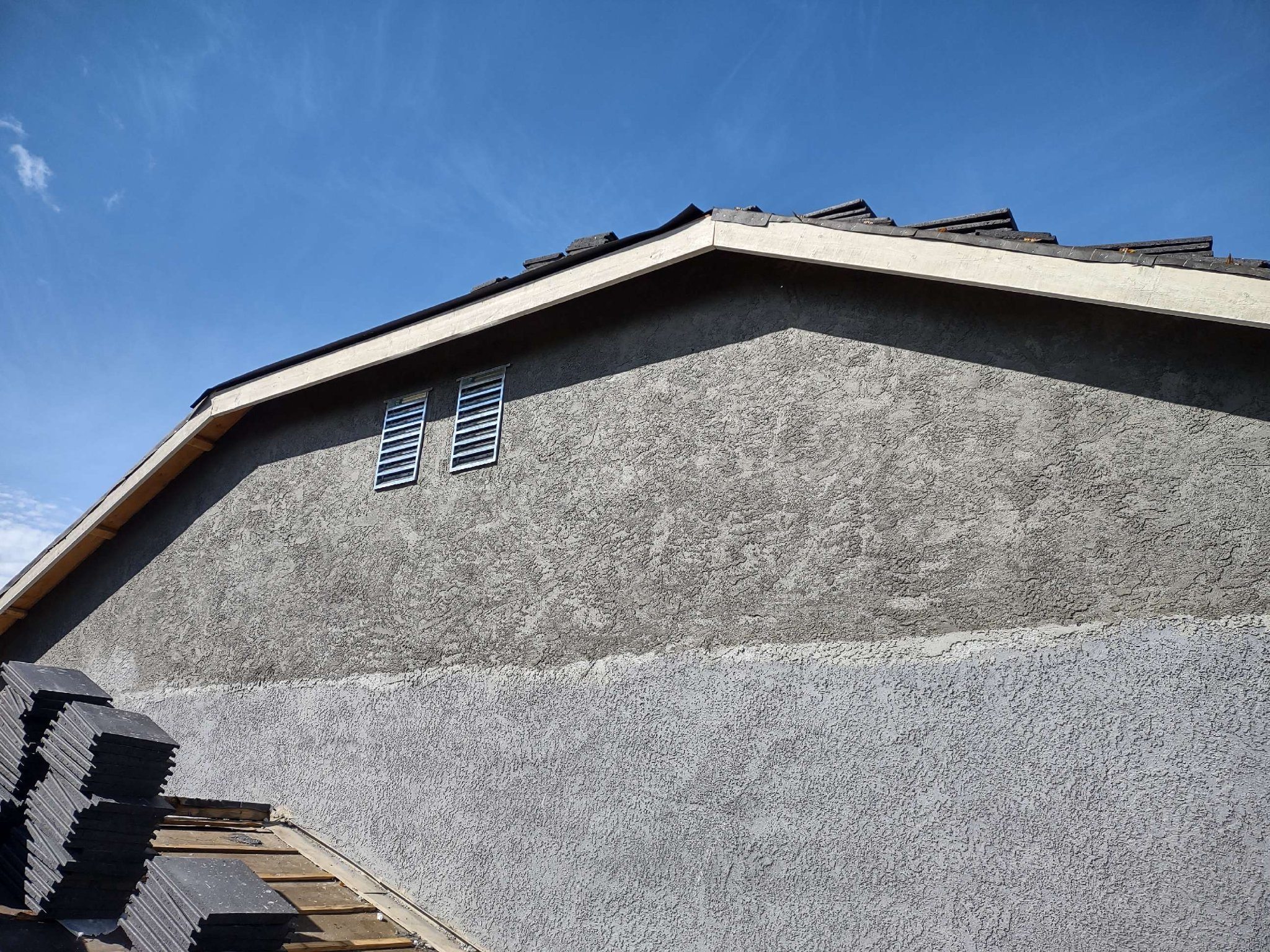 Stucco texture repair on a Richmond CA home